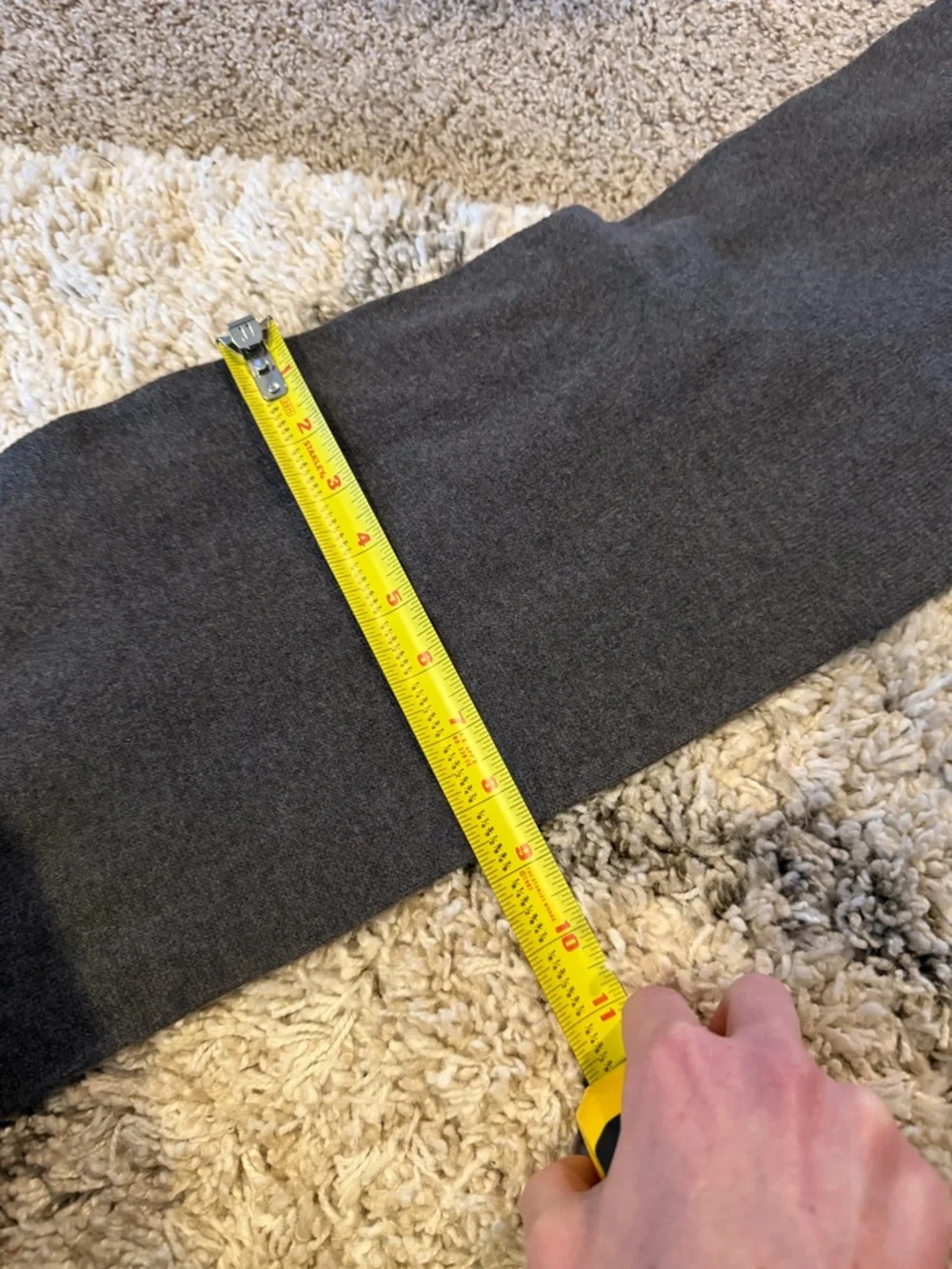 Lacoste Charcoal Knit Wool Blend Scarf with Ribbed Edge